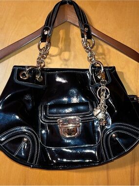 Kathy Van Zeeland black patent purse
